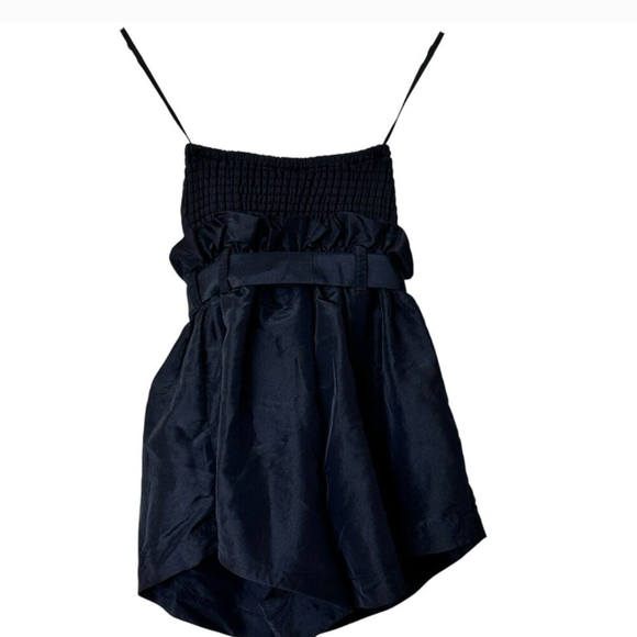 Free People Black Filmore Romper, Strapless Scalloped Dressy Size Large - Picture 3 of 5